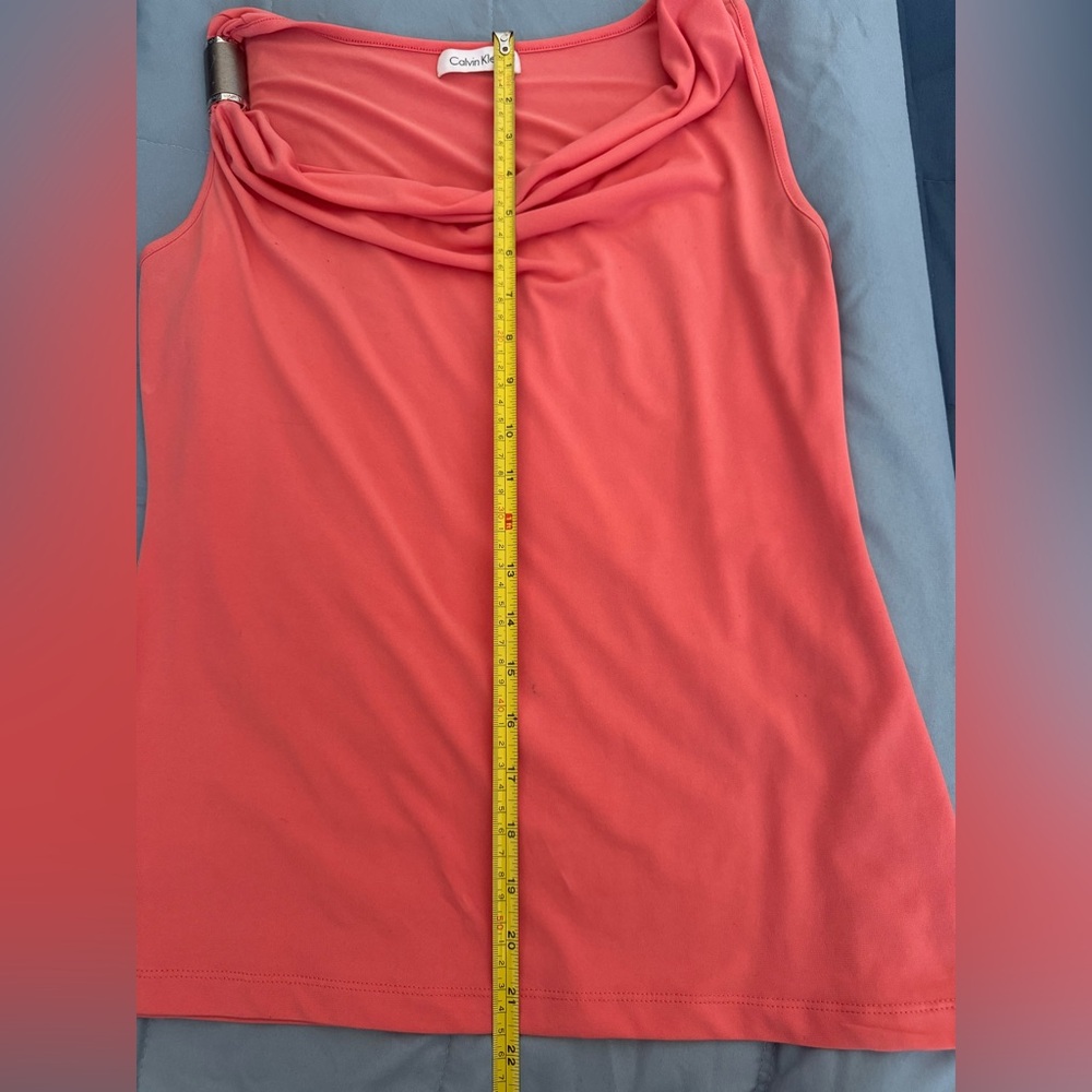 Calvin Klein Coral Drape Neck Blouse - Picture 6 of 7